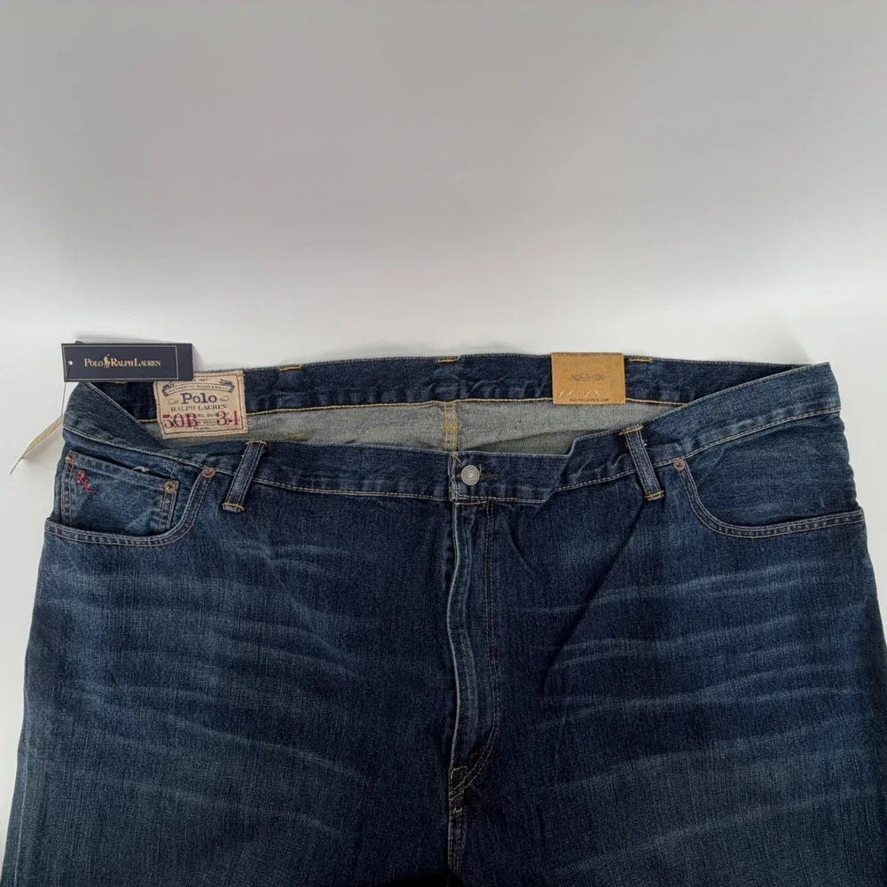 Polo Ralph Lauren Authentic Dungarees Classic Fit Jeans Men 50x34 Blue Denim New